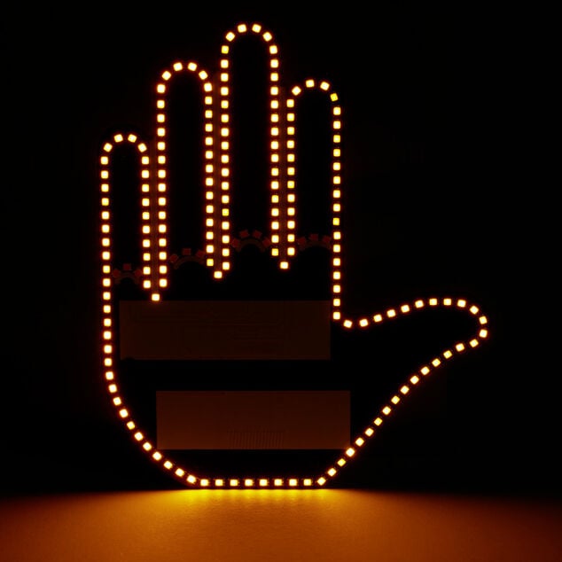 Décoration lumineuse pour arrière voiture main LED 3 positions