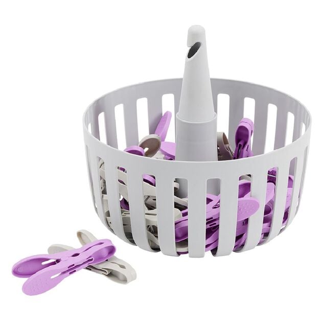 Pince &agrave; linge x30 avec panier