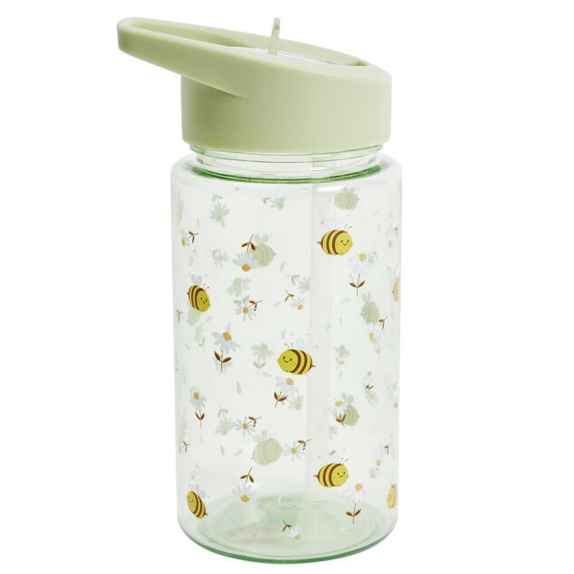Gourde enfant 450ml plastique vert motif abeille &Oslash;7xH16,5cm