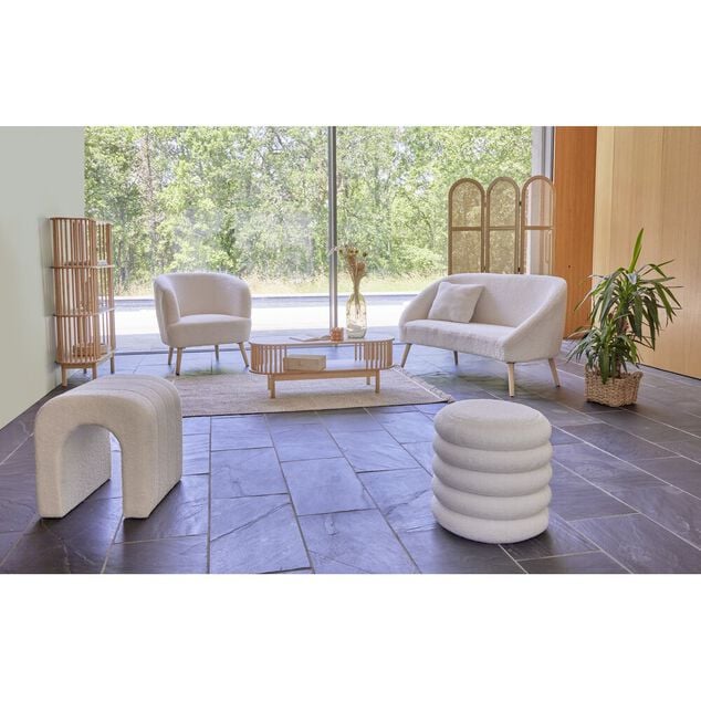 Table basse Ga&iuml;a bambou naturel - L100xP39xH36,5cm