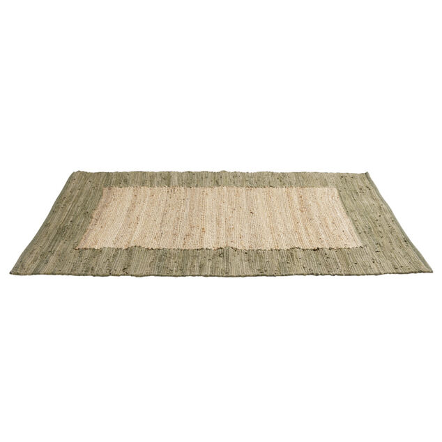 Tapis effet jute bord coton beige 100x150cm
