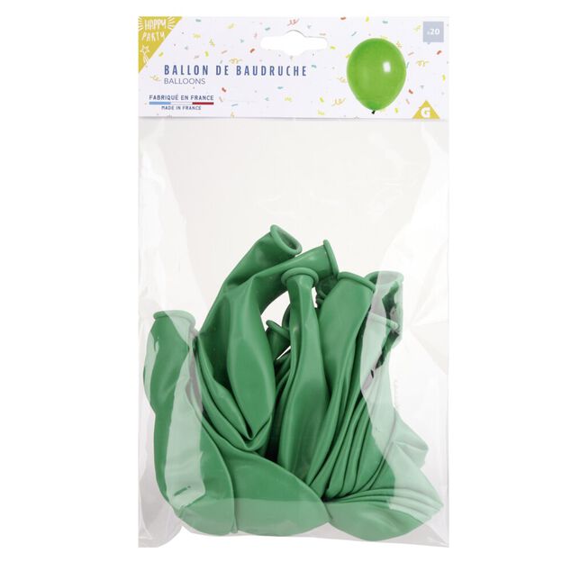 Lot de 20 ballons en latex vert
