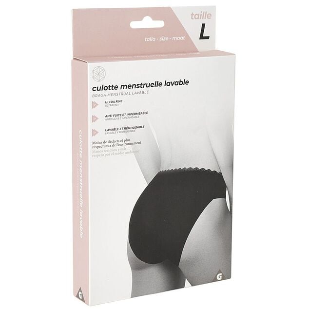 Culotte menstruelle lavable noir Taille L