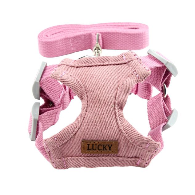 Harnais pour animal polyester rose