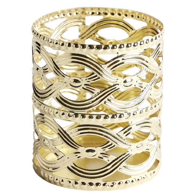 Bougeoir métal ajouré H.6,5 cm