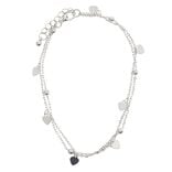 Cha&icirc;ne cheville 7 pampilles m&eacute;tal argent&eacute; &Oslash;11cm
