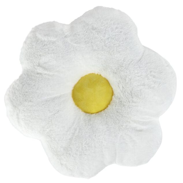 Coussin fleur marguerite blanc &Oslash;38cm (2 mod&egrave;les)
