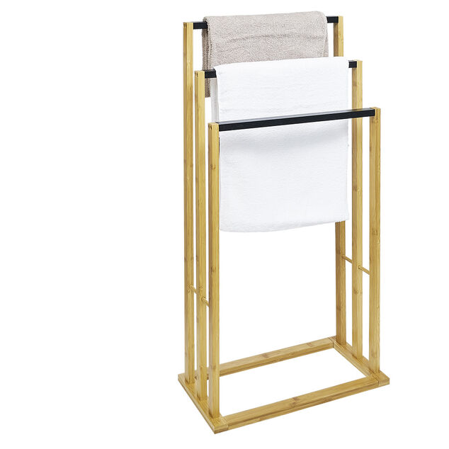 Porte serviette 3 niveaux bambou marron
