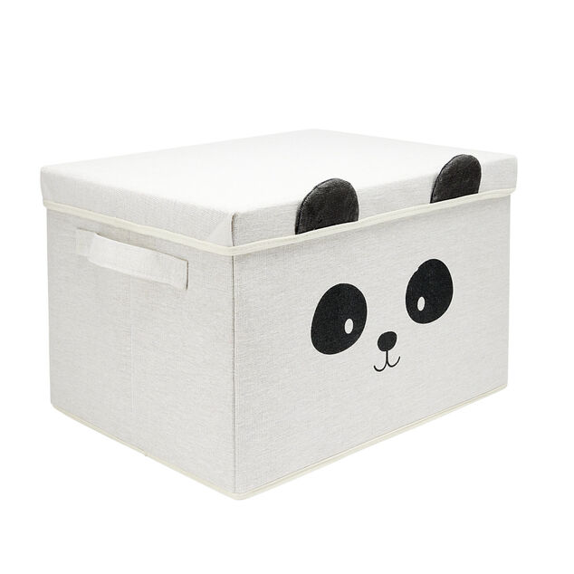 Bo&icirc;te de rangement tissu motif panda 40x30xH25cm