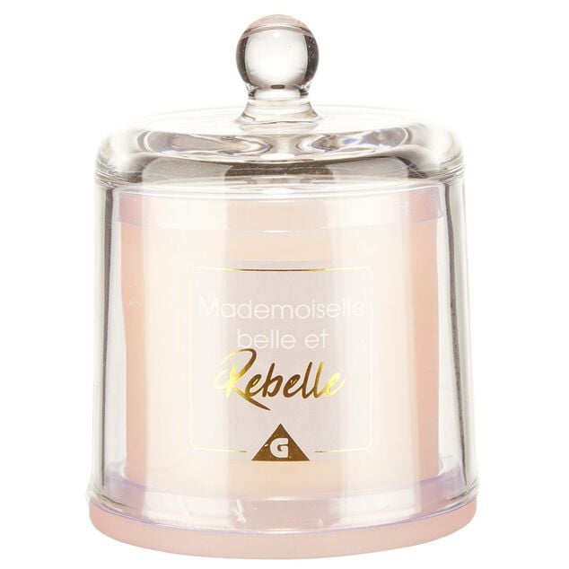 Bougie cloche message senteur Vanille rose