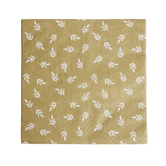 Lot de 16 serviettes motif nature papier 33x33cm
