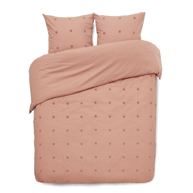 Parure de lit 2 personnes 240x220cm r&eacute;versible tuft&eacute; orange fonc&eacute;