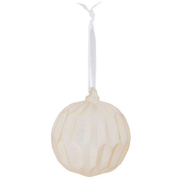 Boule de No&euml;l en verre d&eacute;poli rose clair &Oslash;8cm