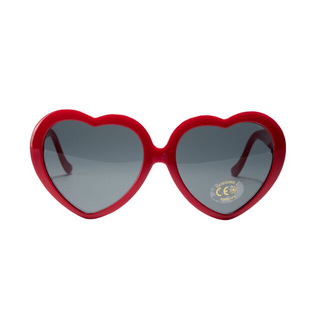 Lunettes soleil forme coeur rouge