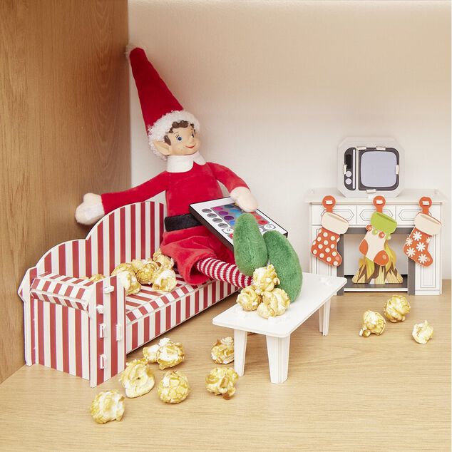 Accessoires de salon pour lutin farceur en carton &agrave; monter 6 pi&egrave;ces