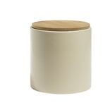 Pot de conservation 500ml gr&egrave;s carreaux de ciment couvercle bambou &Oslash;10xH10cm