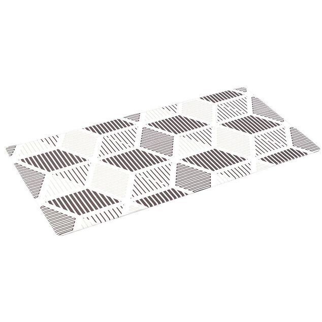 Tapis vinyle confort imprim&eacute; noir et blanc 100x50cm