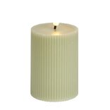 Bougie pilier &agrave; LED stri&eacute;e vert &Oslash;7xH10cm