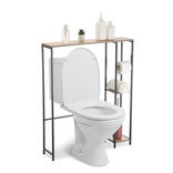Contour WC 3 niveaux bois et m&eacute;tal noir