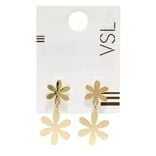 Boucles d'oreilles double fleur métal doré