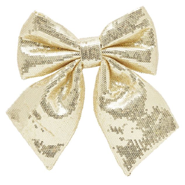 Noeud à suspendre sequin doré 23xH25cm
