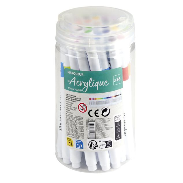 Marqueur acrylique x36 dans pot