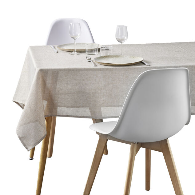 Nappe rectangulaire en tissu beige 140x250cm