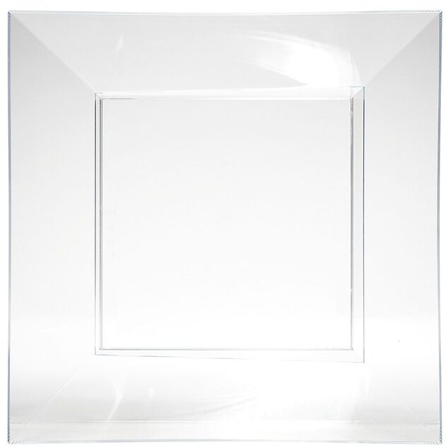 Saladier plastique carr&eacute; transparent 22x22xH6,2 cm x12