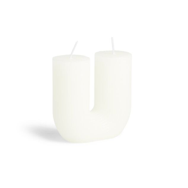 Bougie lettre U blanche 6x4xH9cm