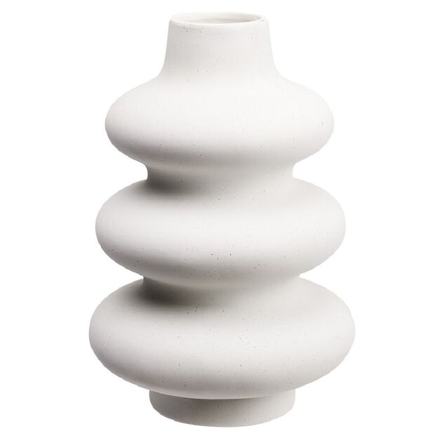 Vase en c&eacute;ramique blanc design courbe