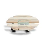 Porte plante bois rond avec roulettes &Oslash;30 cm