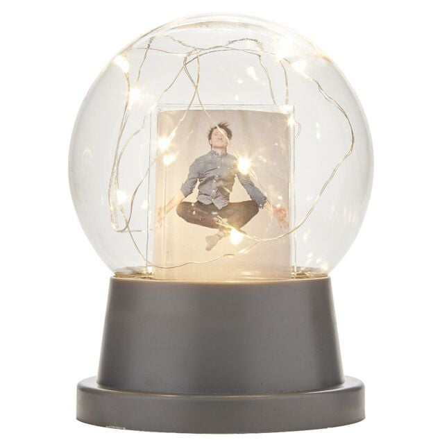 Cadre photo forme boule avec LED &Oslash;10xH14cm (3 mod&egrave;les)