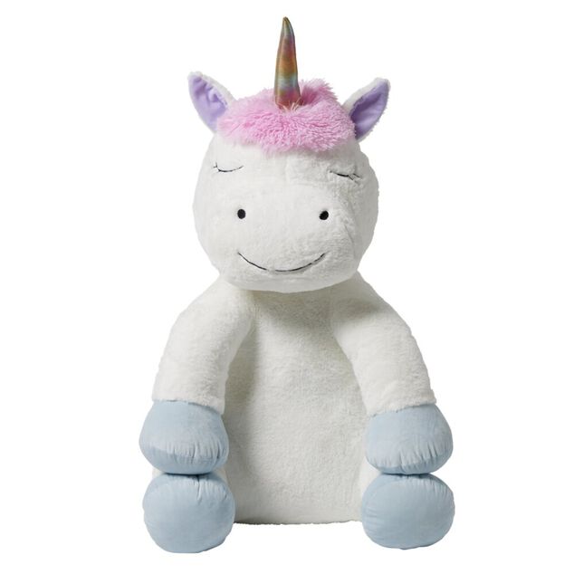 Peluche licorne polyester 80x65x65cm blanc