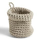 Panière rangement salle de bain à suspendre effet bouclette marron Ø13xH11cm