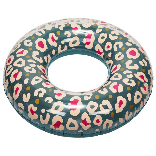 Bou&eacute;e gonflable motif l&eacute;opard noir et rose &Oslash;120cm