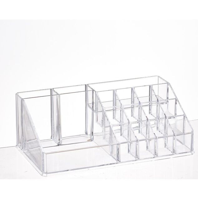 Organisateur transparent pour cosm&eacute;tiques et pinceaux de maquillage