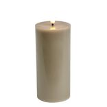 Bougie pilier &agrave; LED gris &Oslash;7xH15cm