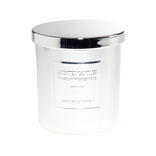 Bougie avec couvercle pot m&eacute;tallis&eacute; gris senteur fleur d'oranger 25H