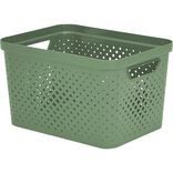 Panier de rangement plastique vert 35x26,5xH21cm
