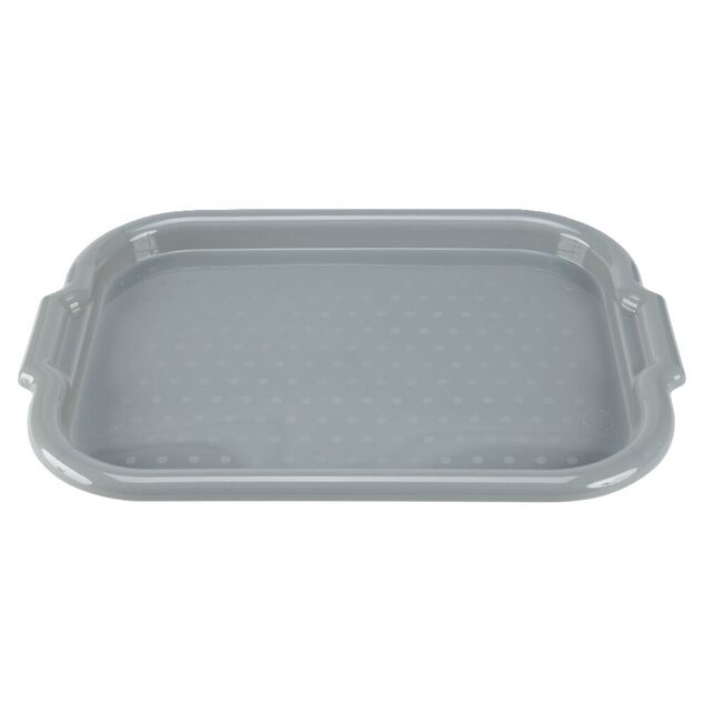 Plateau rectangulaire plastique gris 29x40cm
