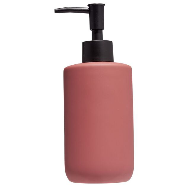 Distributeur de savon c&eacute;ramique rouge &Oslash;7xH18,5cm