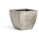 Cache pot fibre d'argile carr&eacute; gris 27x27xH27cm