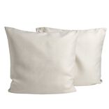 Taie d'oreiller carrée beige blanc imprimé croix X2