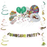 Kit décoration de fête Dinosaure 6 personnes