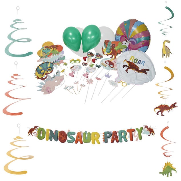 Kit d&eacute;coration de f&ecirc;te Dinosaure 6 personnes