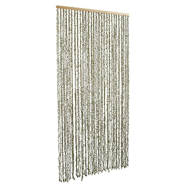 Rideau de porte jute feuillage vert 90xH200cm
