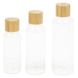 Flacon de voyage plastique et bambou x3