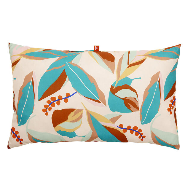 Coussin rectangulaire motif feuillage color&eacute; 30x50cm