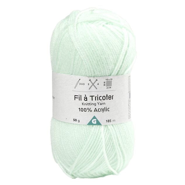 Fil &agrave; tricoter acrylique 50g vert