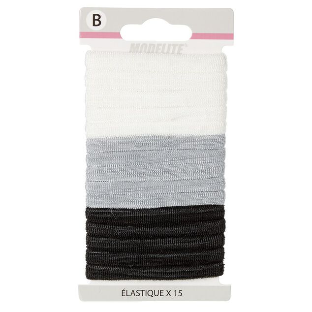 Élastique en mousse noir blanc gris x15